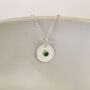 Handmade Sterling Silver Birthstone Disc Pendant, thumbnail 3 of 4