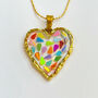 Disco Heart Necklace With Gold Sparkles, thumbnail 1 of 8