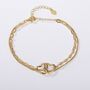 Gold Plated Mother And Daughter Infinity Heart Bracelet, thumbnail 2 of 4