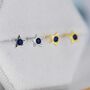 Tiny Sapphire Blue Cz Star Stud Earrings, thumbnail 4 of 11