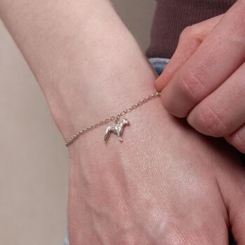 Personalised 3D Bedlington Terrier Silver Chain Bracelet, 3 of 10