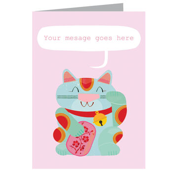 Personalised Lucky Cat Card, 3 of 3