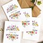 Colourful Rainbow Flowers Thank You Cards And Envelopes, thumbnail 1 of 4