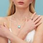 Blue Flash Moonstone Necklace In Sterling Silver, thumbnail 2 of 12