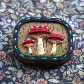 Mushroom Wooden Brooch, 3 of 3