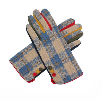 Blue Tweed Gloves, 2 of 4