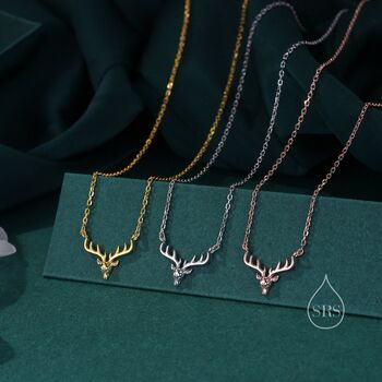 Sterling Silver Stag Deer Necklace, 5 of 11