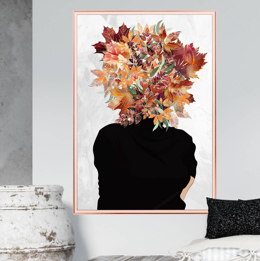 Floral Autumn Leaves People Portrait Wall Art Print By Sarah Manovski ...
