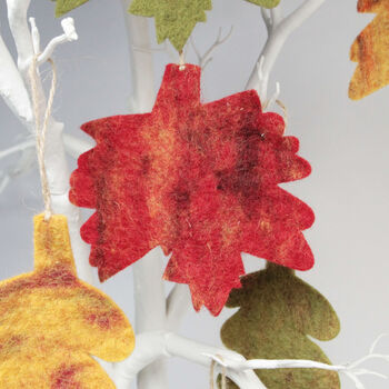 5x Autumnal Leaf Hanging Decorations, 4 of 6
