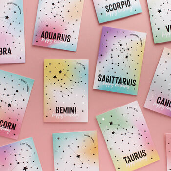 Pisces Star Sign Constellation Birthday Card, 7 of 7