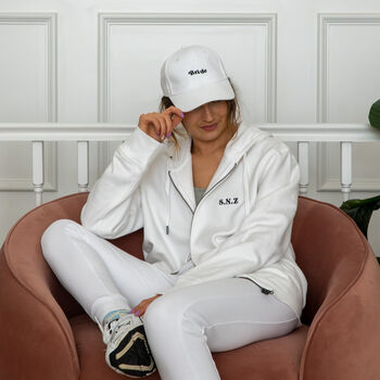 Embroidered Retro Initials Zip Up Hoodie, 5 of 9