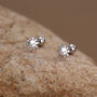 Sterling Silver Cute Sun 18 G Screw Back Stud Earrings With Ball Backs, thumbnail 1 of 11