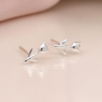 Sterling Silver Tulip Flower Stud Earrings, 2 of 5