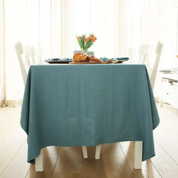 Stone Blue Linen Tablecloth Lara, 2 of 4