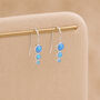 Sterling Silver Blue Opal Trio Drop Earrings, thumbnail 1 of 6