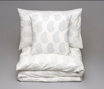Anjuna Paisley Pattern Blue Cotton Pillowcase, 4 of 6