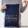 Personalised Gold And Navy Merry Christmas Sack, thumbnail 4 of 6