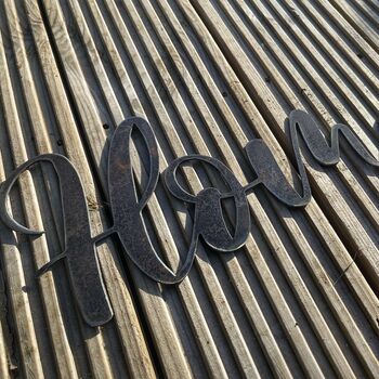 'Home' Metal Word Sign Wall Art Decoration, 4 of 8