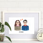 Personalised Couple Portrait Hand Drawn Print, thumbnail 5 of 7