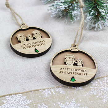 First Christmas As Grandparents Wooden Decoration, 3 of 5