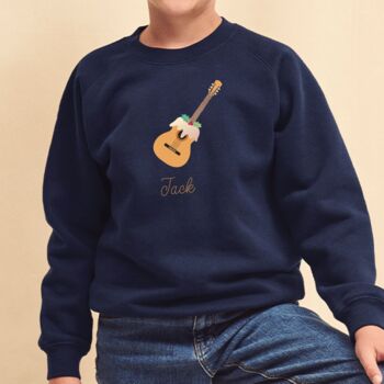 Personalised Kids Guitar Christmas Jumper, 2 of 4