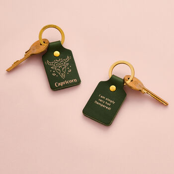 Personalised Zodiac Leather Keyring, 2 of 9
