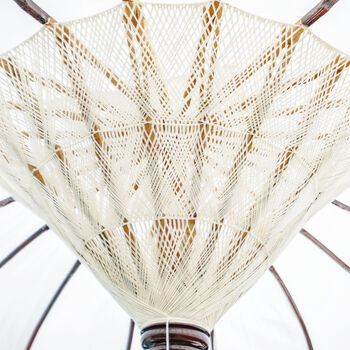 Handmade Balinese Garden Parasol – White Cotton, 4 of 4
