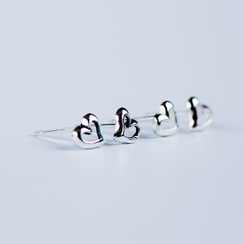 Sterling Silver Tiny Heart Earrings, 3 of 7