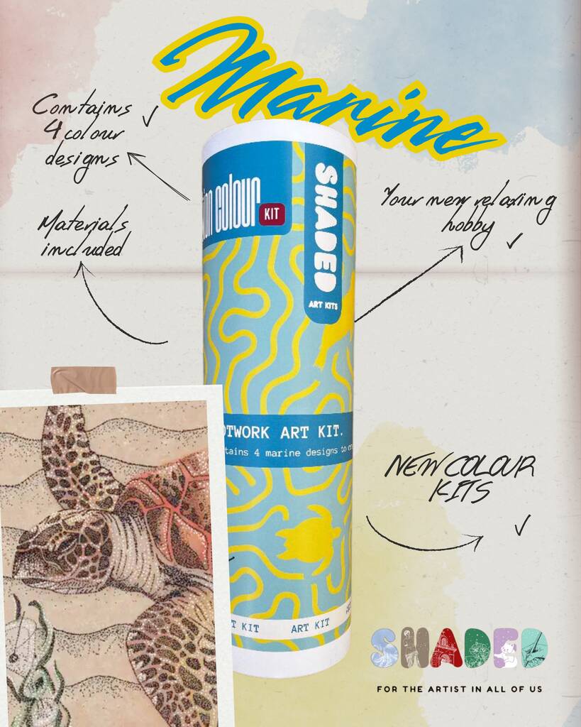 Shaded Marine Pointillism Dit Art Kit Set Of Four, 1 of 6