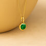 Personalised Gold Plated Sterling Silver May Emerald Birthstone Necklace, thumbnail 1 of 10