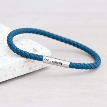 Personalised Men's Infinity Capsule Leather Bracelet, 2 of 12