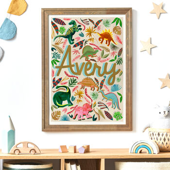 Colourful Dinosaur Name Print Set, 6 of 12