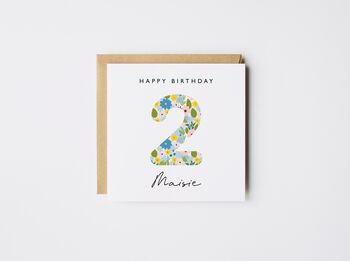 Personalised Happy Birthday Card Liberty Style *Any Age, 2 of 8