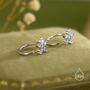 Uncoloured Forget Me Not Flower Cz Huggie Hoop Earrings, thumbnail 3 of 12