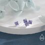 Asymmetric Hand Painted Enamel Hydrangea Flower Bouquet Stud Earrings In Sterling Silver, thumbnail 3 of 12