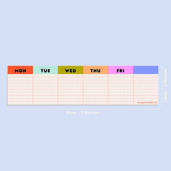 Keyboard Weekly Planner Pad | Colourful Grid, 6 of 6