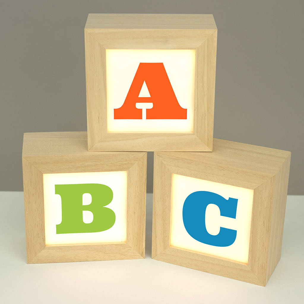 personalised solid wood alphabet lightbox by sgt.smith