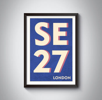 Se27 West Norwood, London Postcode Typography Print, 6 of 6