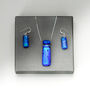 Sapphire Blue Fused Glass Jewellery Set, thumbnail 10 of 10