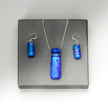 Sapphire Blue Fused Glass Jewellery Set, 12 of 12