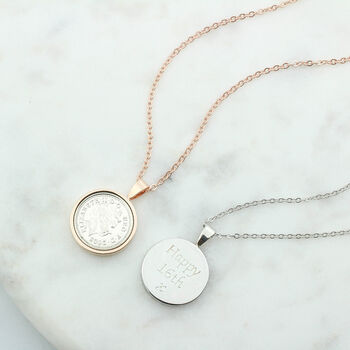 Personalised 16th Birthday Five Pence Necklace, 5 of 7