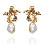 Bauhinia Blossom Baroque Pearl Earrings, thumbnail 1 of 2