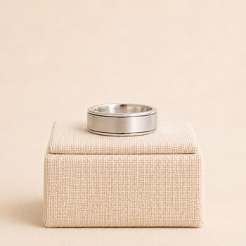Personalised Brushed Stainless Steel Wide Spinner Ring, 7 of 12