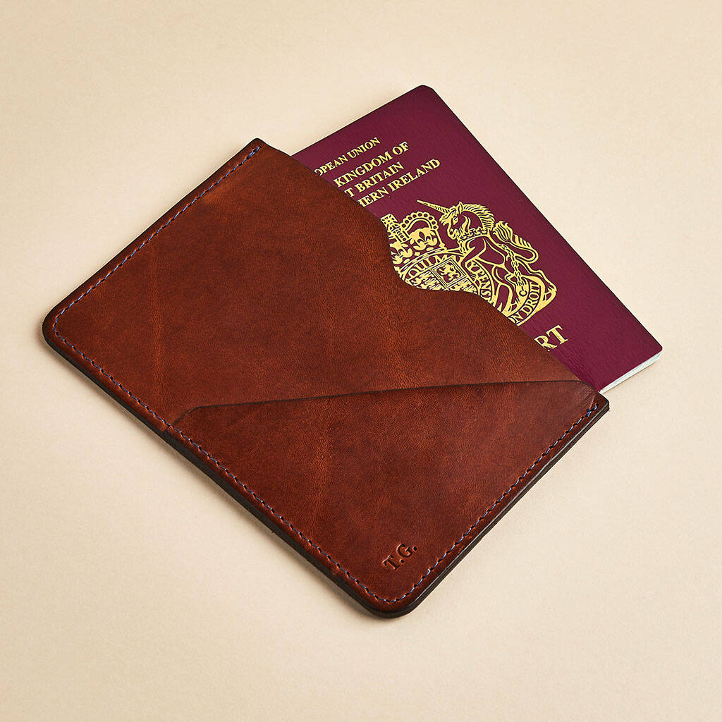 Personalised Leather Passport Sleeve, 1 of 5