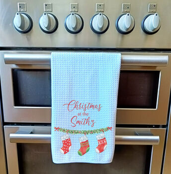 Personalised Family Christmas Tea Towel, 3 of 4
