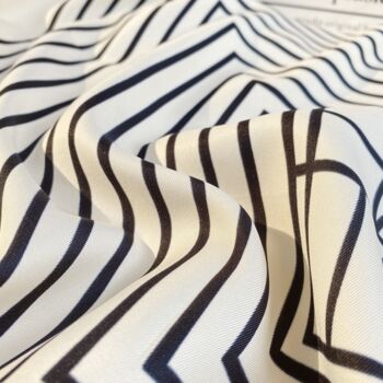 White Striped Twill Large Square Scarf For Women, 6 of 7