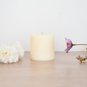 Lino Print Botanical Candle Pot With Refill Blush Pink, 5 of 7