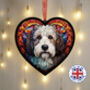Old English Sheepdog Stained Glass Effect Heart Suncatcher, thumbnail 1 of 5