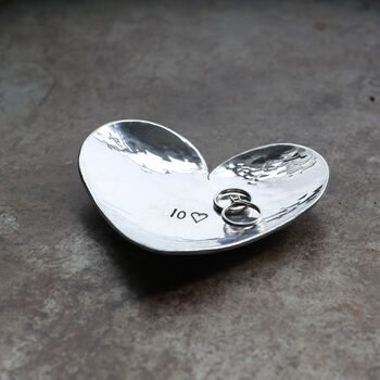 Personalised 10th Anniversary Gift, Aluminium Heart Dish, 6 of 9