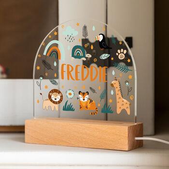 Personalised Safari Animals Night Light For Children, 5 of 7